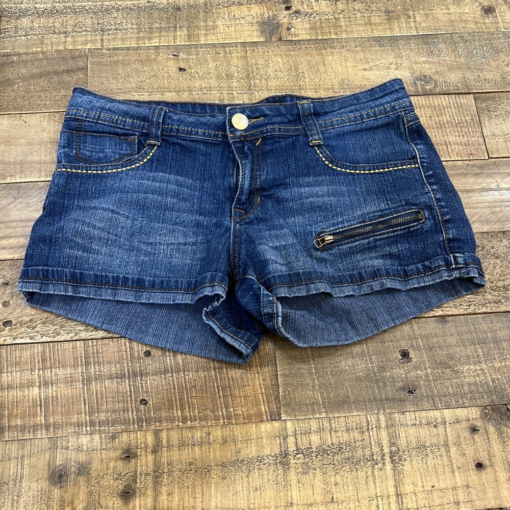 SouthPole Jeans Denim Shorts Womens Size 9 (31" Waist) Zippered Pockets